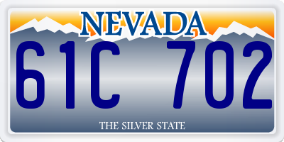 NV license plate 61C702