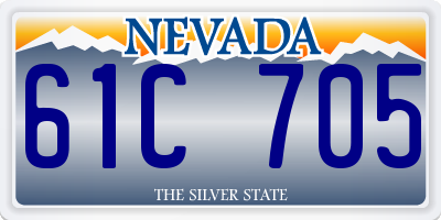 NV license plate 61C705