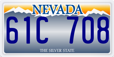 NV license plate 61C708