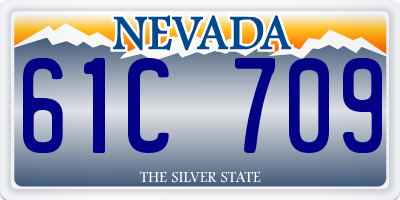 NV license plate 61C709