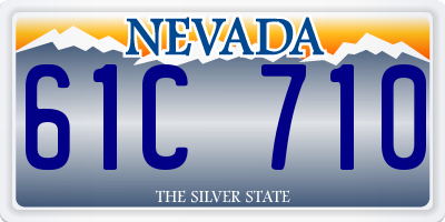 NV license plate 61C710