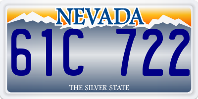 NV license plate 61C722