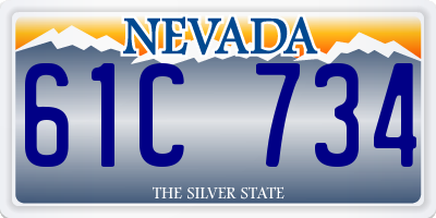 NV license plate 61C734