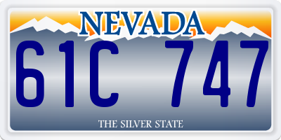 NV license plate 61C747