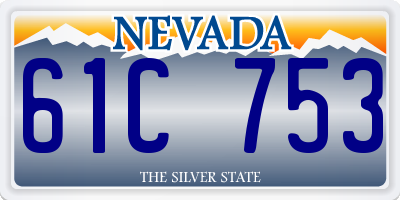 NV license plate 61C753
