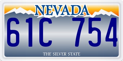 NV license plate 61C754