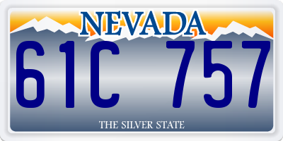 NV license plate 61C757