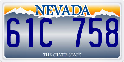 NV license plate 61C758