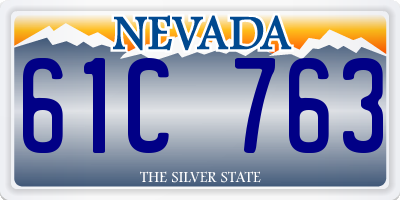 NV license plate 61C763