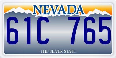 NV license plate 61C765