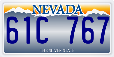 NV license plate 61C767