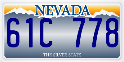 NV license plate 61C778