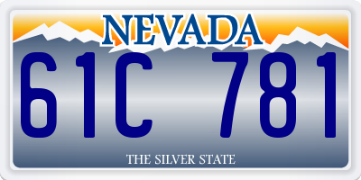 NV license plate 61C781