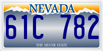 NV license plate 61C782