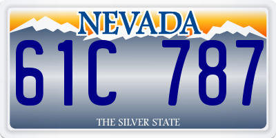 NV license plate 61C787