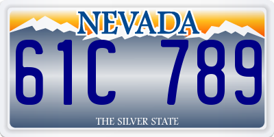 NV license plate 61C789