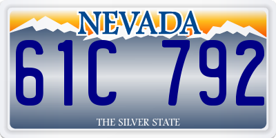 NV license plate 61C792