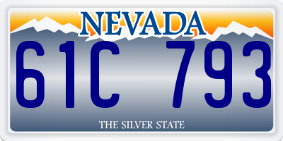 NV license plate 61C793