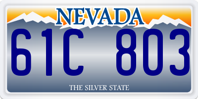 NV license plate 61C803