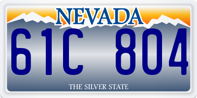 NV license plate 61C804