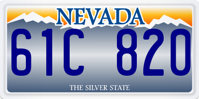 NV license plate 61C820