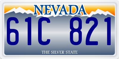 NV license plate 61C821