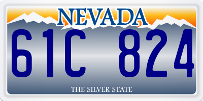 NV license plate 61C824