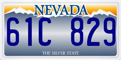 NV license plate 61C829