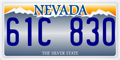 NV license plate 61C830