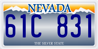 NV license plate 61C831