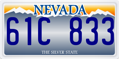 NV license plate 61C833