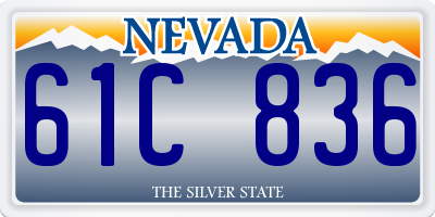 NV license plate 61C836