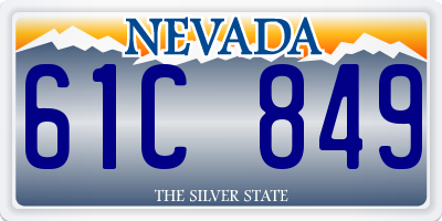 NV license plate 61C849