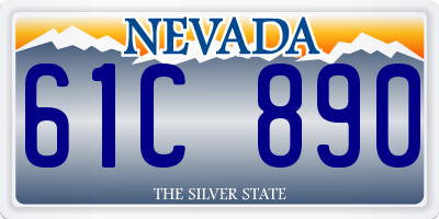 NV license plate 61C890