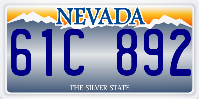 NV license plate 61C892