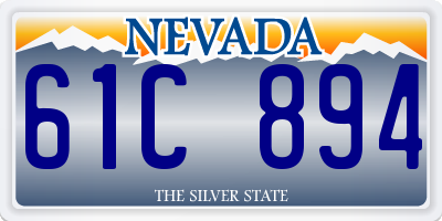 NV license plate 61C894