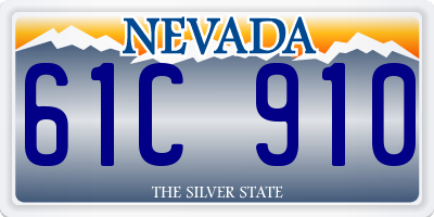 NV license plate 61C910