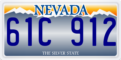 NV license plate 61C912