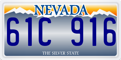 NV license plate 61C916