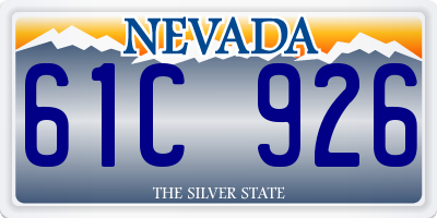 NV license plate 61C926