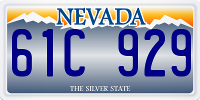 NV license plate 61C929