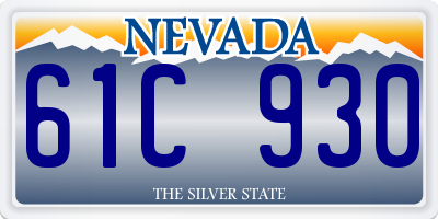 NV license plate 61C930