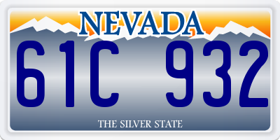 NV license plate 61C932