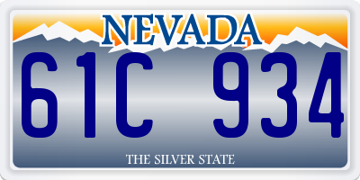 NV license plate 61C934