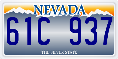 NV license plate 61C937