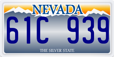 NV license plate 61C939