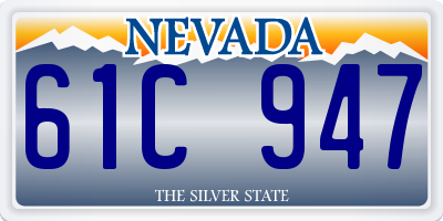 NV license plate 61C947