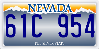 NV license plate 61C954