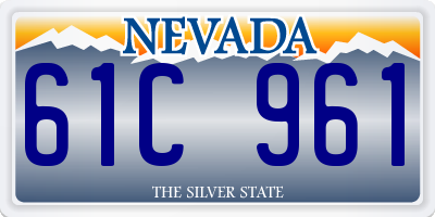 NV license plate 61C961