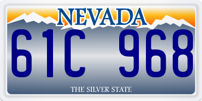 NV license plate 61C968